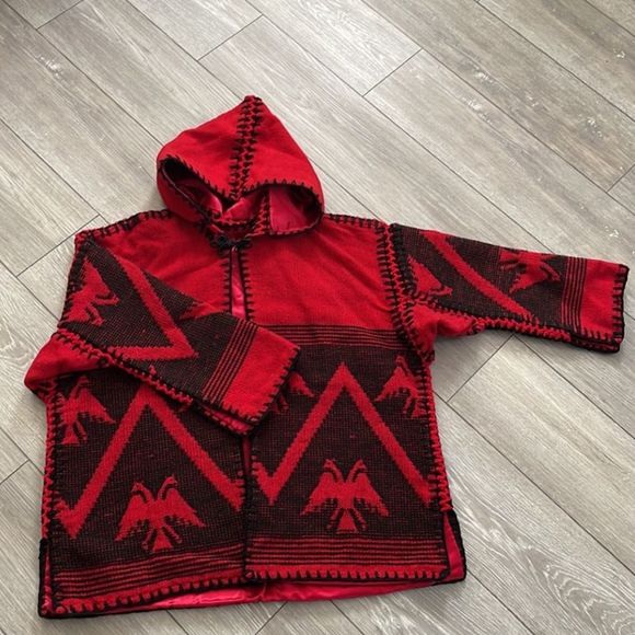 Hooded Tribal Boho Poncho Cardigan - Picture 11 of 17